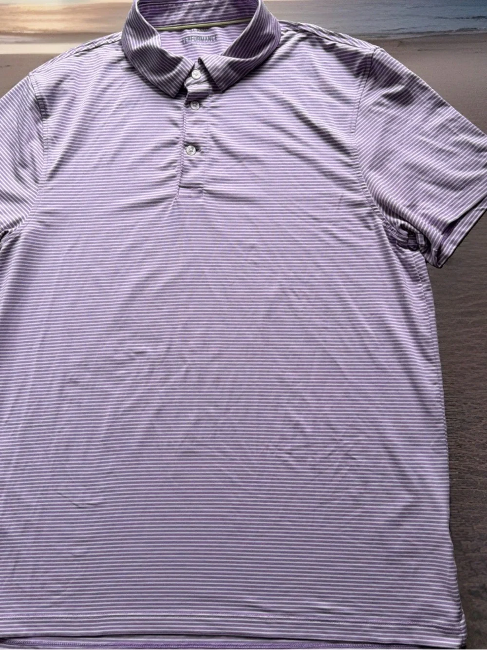 J.Crew Performance Men’s Size Large Polo Shirt. Multicolor Stripes. Great Cond.